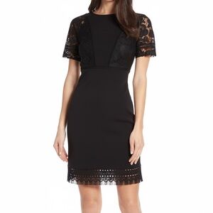 French Connection Elegant Black Lace Dress